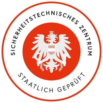 Siegel: Staatlich geprüftes Sicherheitstechnisches Zentrum
